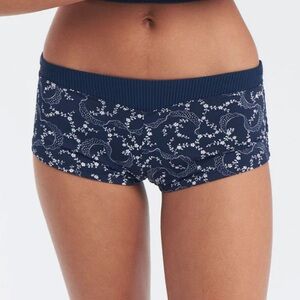 Frankies Bikinis Genevieve Ribbed Full Coverage Boy Short in Dixie S